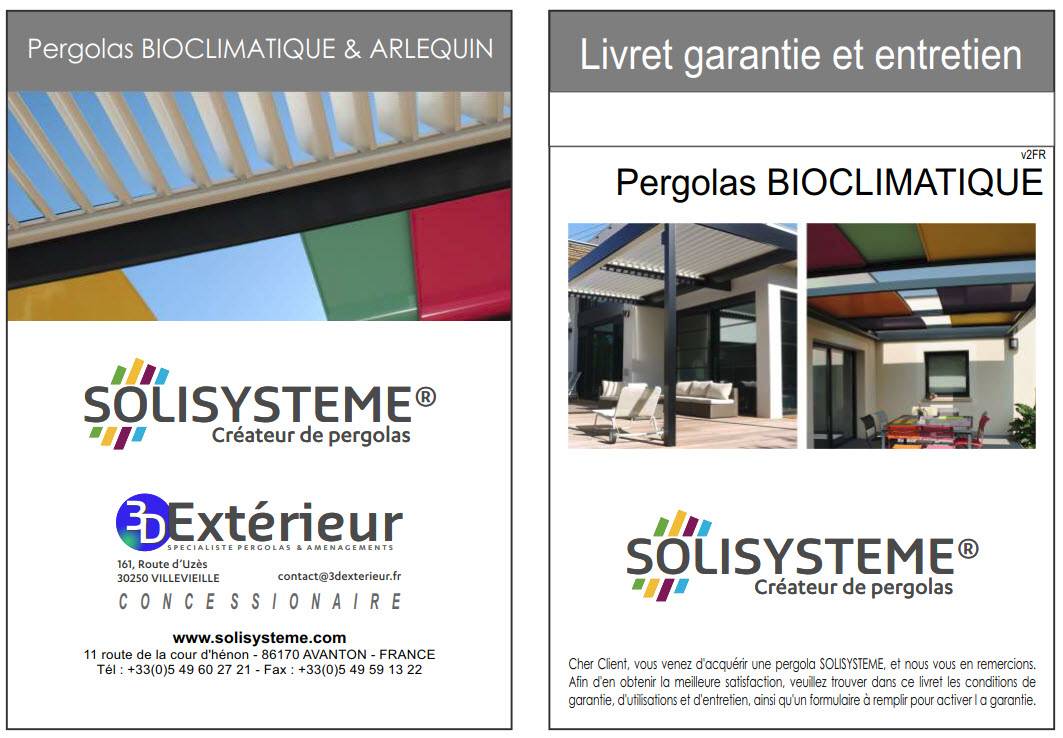 Garanties Pergolas Bioclimatique SOLISYSTEME ®