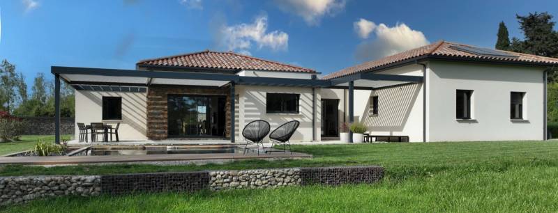 Ensemble de pergolas bioclimatiques adossées sur mesure par 3D Extérieur à Villevieille Gard