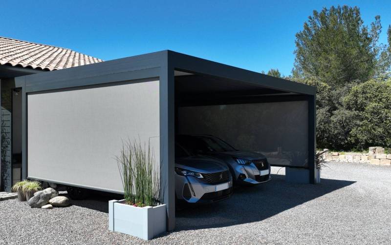 Réalisation d'un garage en aluminium pour deux voitures à Montpellier 34 