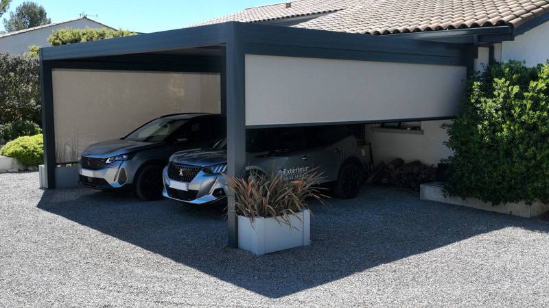 Carport en aluminium pour deux véhicules à Baillargues (34) 