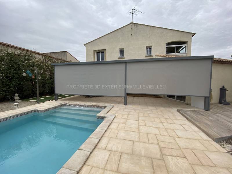 Pose d’une pergola avec stores brise vue à Marguerittes Gard