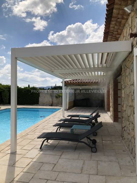 Pose d’une pergolas Bioclimatique équipée de Brumisation design