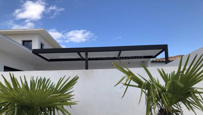 Création design d'une pergola bioclimatique adaptée au Littoral dans le Gard au Grau du Roi 