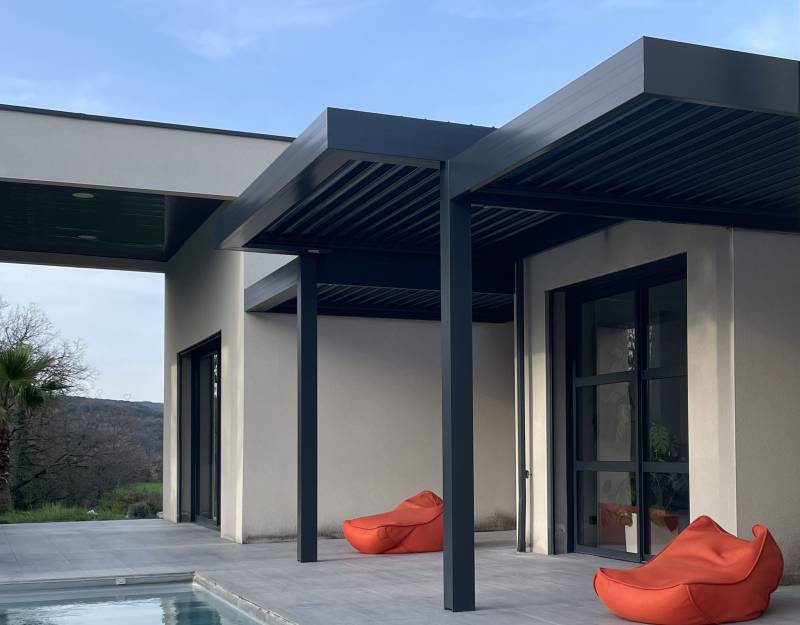 Réalisation de 3 pergolas adossées et superposées par 3D Extérieur -  Baix  (Ardèche)