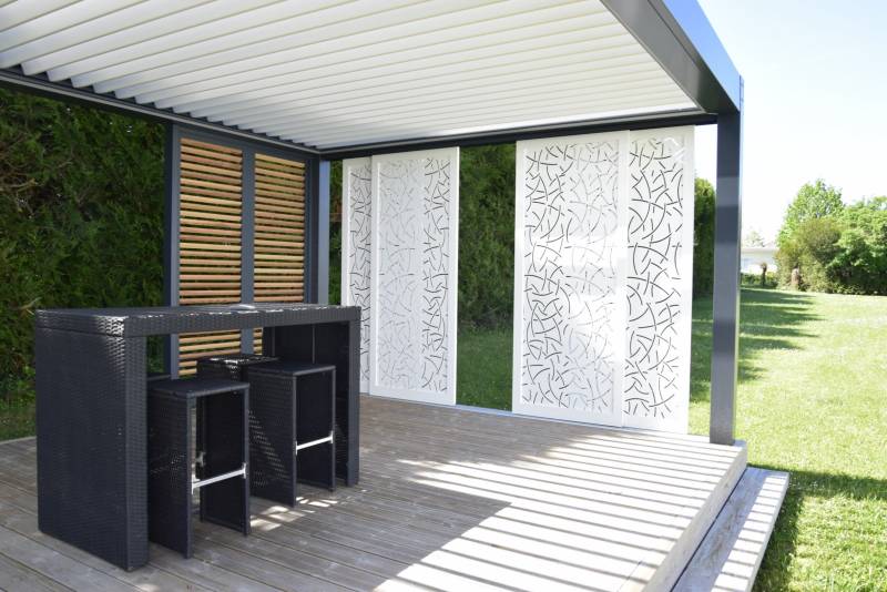 Option design fermetures latérales pour Pergolas et Carport 