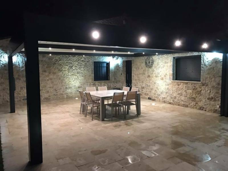 Pergola alu adossée option store zip screen pour un confort assuré