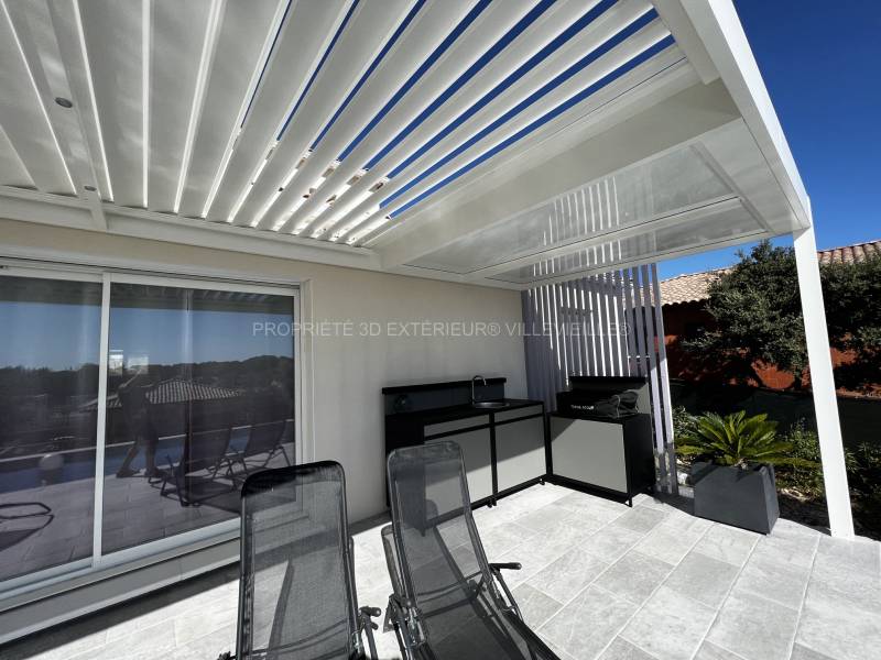 Lames orientables en aluminium double paroi apprivoise la lumière protège des intempéries sur Nîmes 30