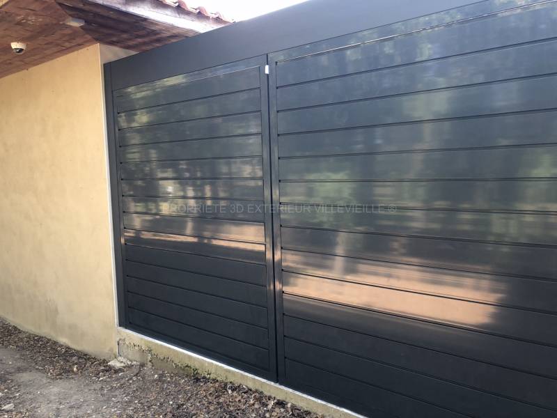 Implantation d’une PERGOLA BIOCLIMATIQUE option BSO aluminium lames gris anthracite à Nîmes Gard