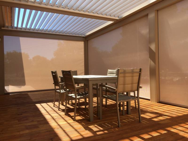 Transformez votre pergola en un espace de vie confortable et protégé avec nos stores Occita