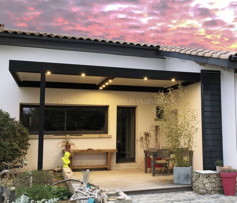 Pergola bioclimatique dans le Gard