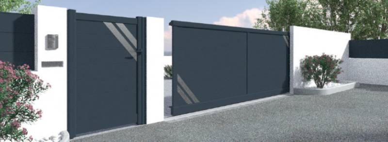 portail extérieur en aluminium sur mesure