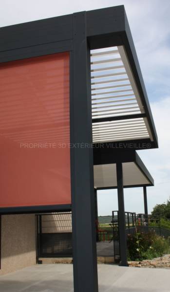 Rideau motorisé  Store zip Screen  multiples couleurs pour pergola 