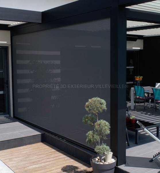 Store Roma vertical coulissant motorisé pour pergola vent Occitanie